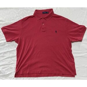 Polo Ralph Lauren Shirt Men's 2XB Big Short Sleeve Small Pony Salmon‎ Soft